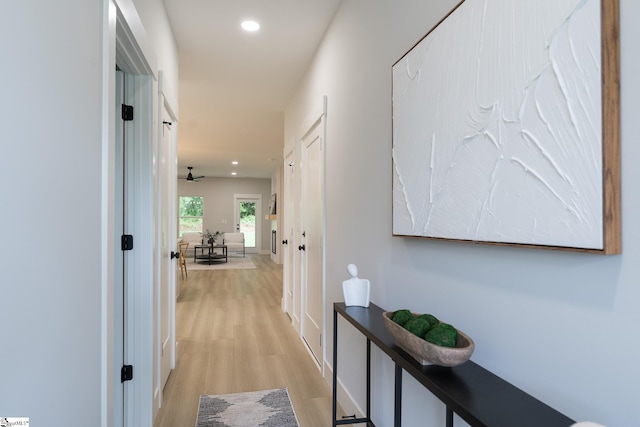 168 Dunbar St, Wellford, SC 29385 - corridor with light wood-style flooring and recessed lighting