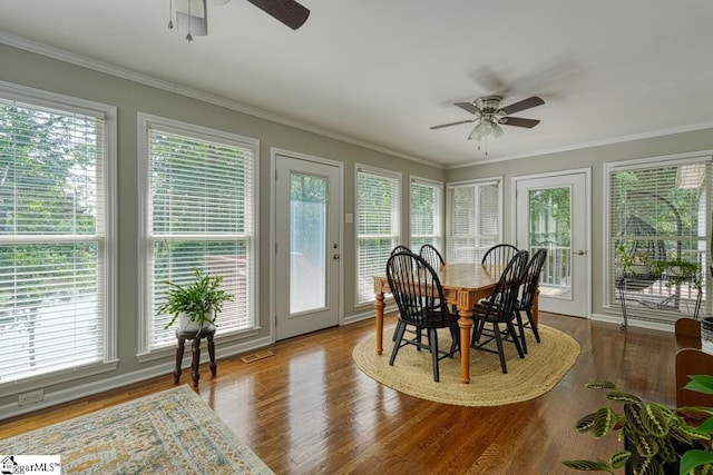 182 Roundstone Dr, Inman, SC 29349 - sunroom / solarium featuring healthy amount of natural light, ornamental molding, and wood finished floors