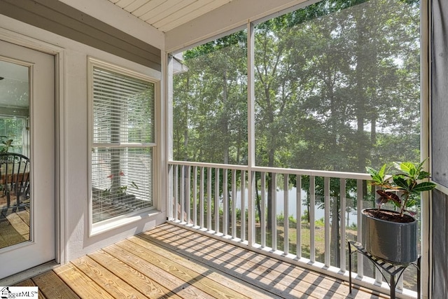 182 Roundstone Dr, Inman, SC 29349 - sunroom with a water view and healthy amount of natural light