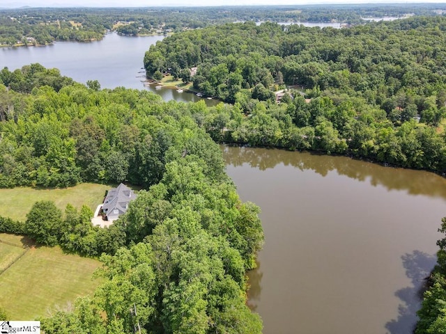 182 Roundstone Dr, Inman, SC 29349 - aerial view of a heavily wooded area and a large body of water