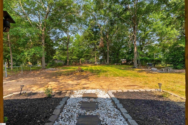 209 Boyd Ave, Simpsonville, SC 29681 - view of yard with a fire pit and view of scattered trees