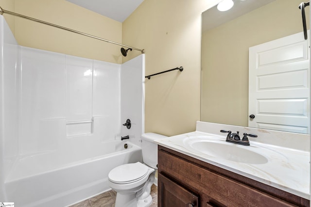 135 Adams Creek Pl, Simpsonville, SC 29681 - full bathroom with toilet, vanity, and shower / tub combination