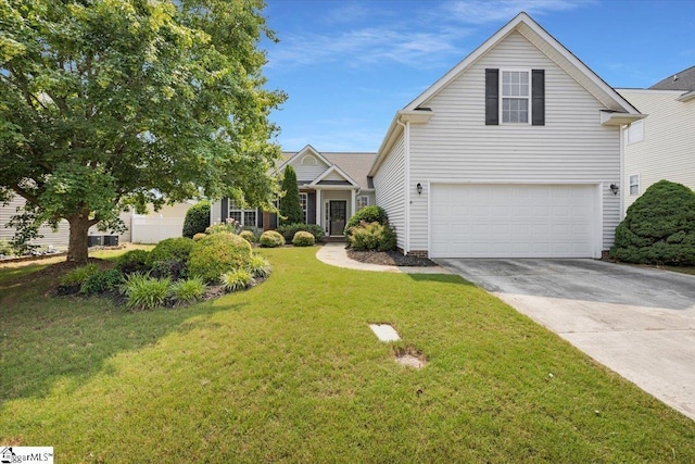 415 Plamondon Dr, Simpsonville, SC 29680 - view of front of house featuring a garage, concrete driveway, and a front lawn