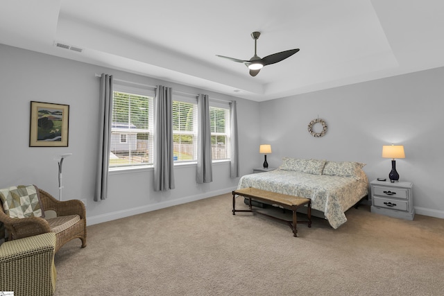 863 Orchard Valley Ln, Boiling Springs, SC 29316 - bedroom featuring a raised ceiling, carpet, baseboards, and ceiling fan