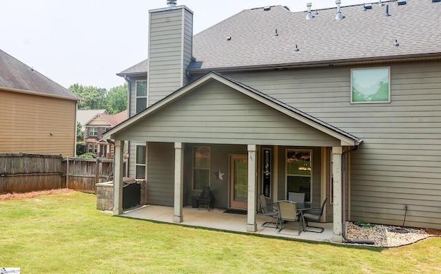 354 Harkins Bluff Dr, Greer, SC 29651 - back of house featuring a patio and a chimney