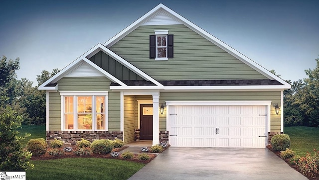 1835 Wabash Pl Lot 0500, Boiling Springs, SC 29316 - craftsman-style house with stone siding, a front lawn, and driveway
