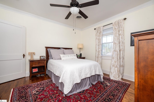 102 Todd Ave, Laurens, SC 29360 - bedroom featuring crown molding, wood finished floors, baseboards, and a ceiling fan