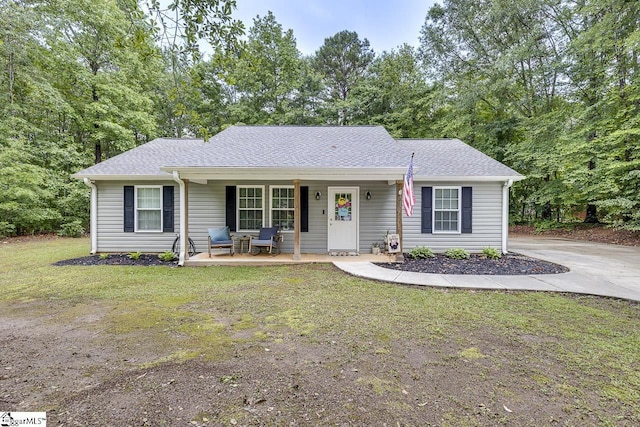300 Bell Mill Ln, Walhalla, SC 29691 - view of front of house featuring covered porch, a front yard, and a shingled roof