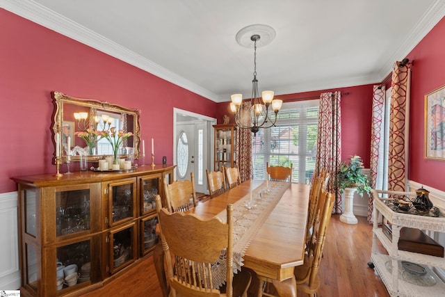 105 Garden View Ct, Piedmont, SC 29673 - dining room featuring a chandelier, crown molding, and wood finished floors
