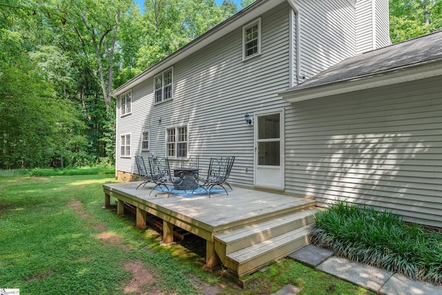 101 Shagbark Cir, Simpsonville, SC 29680 - wooden terrace with a lawn