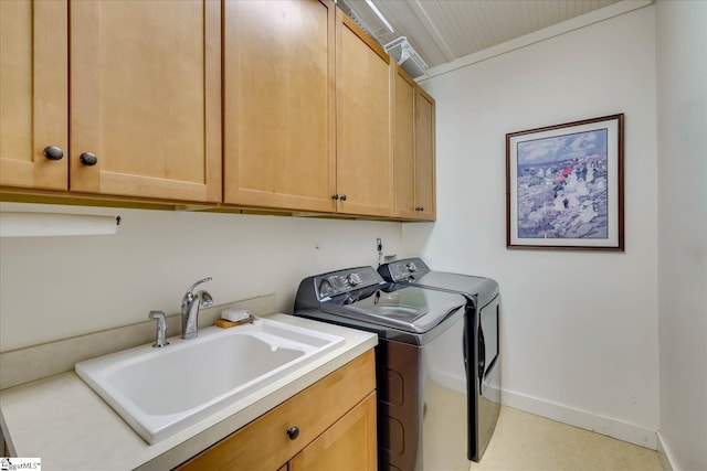 2164 Loncolnton Hwy, Elberton, GA 30635 - laundry room with cabinet space, independent washer and dryer, and baseboards