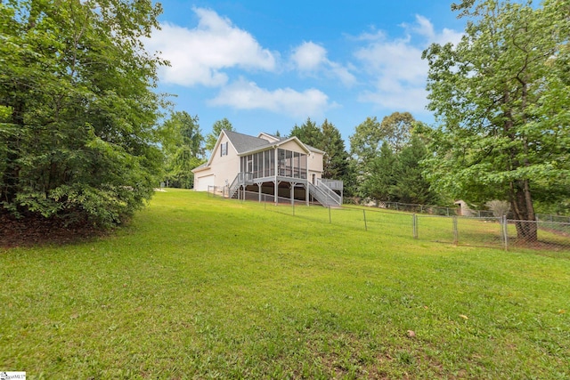 4 Dade Ct, Taylors, SC 29687 - view of yard featuring a sunroom and stairway