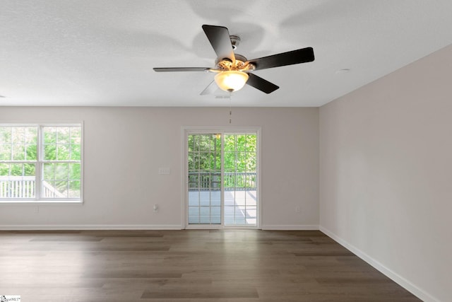 4 Dade Ct, Taylors, SC 29687 - spare room featuring wood finished floors, plenty of natural light, ceiling fan, baseboards, and a textured ceiling
