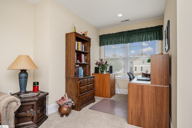 225 Chickadee Trl Unit B, Easley, SC 29642 - home office with light colored carpet, baseboards, and recessed lighting