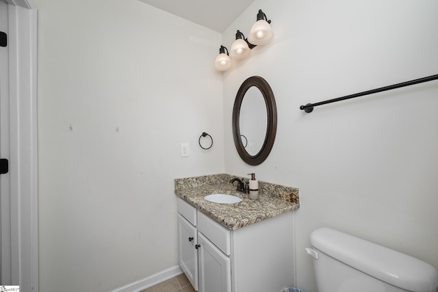 101 Kings Heath Ln, Simpsonville, SC 29680 - bathroom featuring vanity, toilet, tile patterned flooring, and baseboards