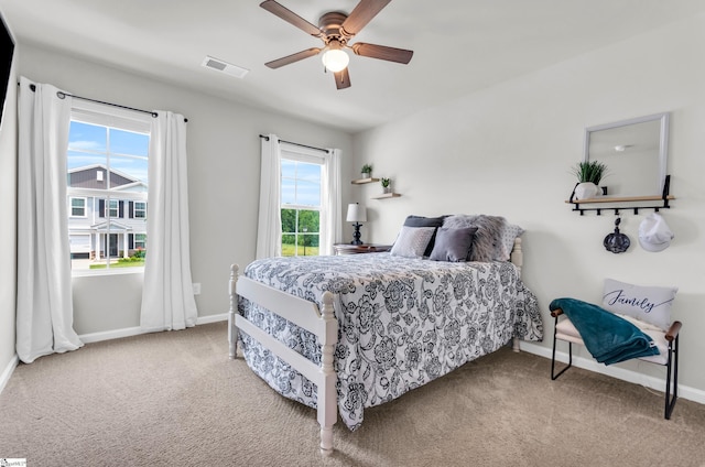 7110 Luna Mae Ct, Boiling Springs, SC 29316 - bedroom featuring carpet flooring, baseboards, and a ceiling fan