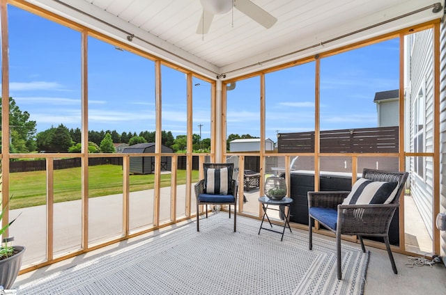 7110 Luna Mae Ct, Boiling Springs, SC 29316 - sunroom with ceiling fan
