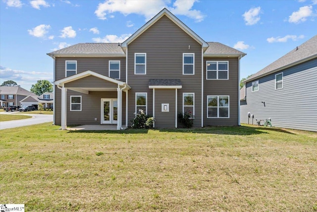 466 Fox Run Trl, Woodruff, SC 29388 - rear view of house featuring a yard, a patio area, and french doors