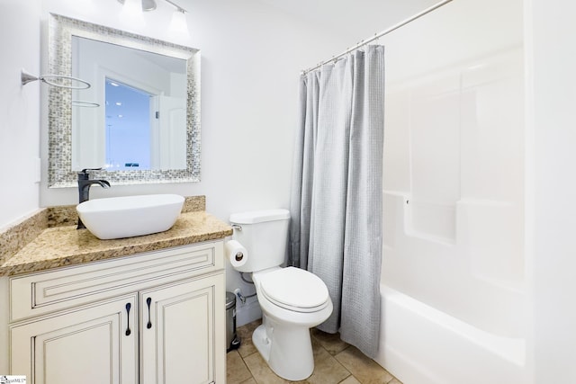 740 N Alamosa Dr, Boiling Springs, SC 29316 - bathroom featuring vanity, toilet, tile patterned flooring, and shower / tub combo