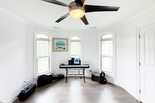 740 N Alamosa Dr, Boiling Springs, SC 29316 - sitting room with ornamental molding, wood finished floors, and healthy amount of natural light