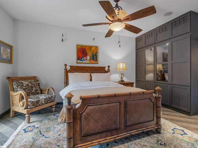 380 Montagu Dr, Spartanburg, SC 29301 - bedroom featuring light wood-style flooring and a ceiling fan