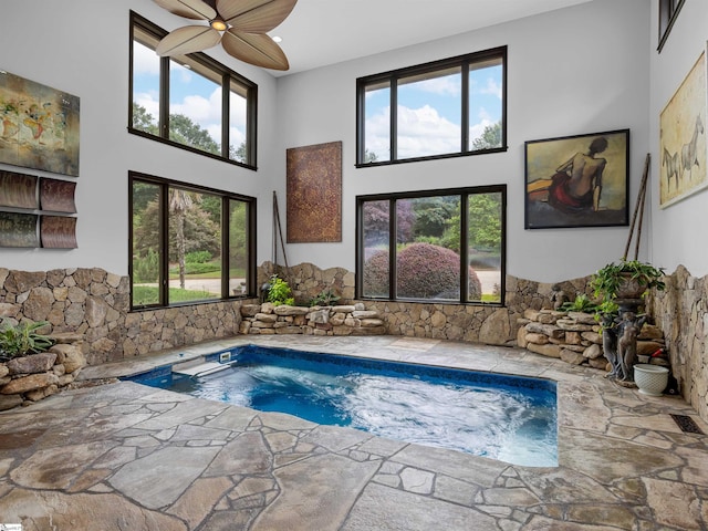 380 Montagu Dr, Spartanburg, SC 29301 - indoor pool featuring ceiling fan
