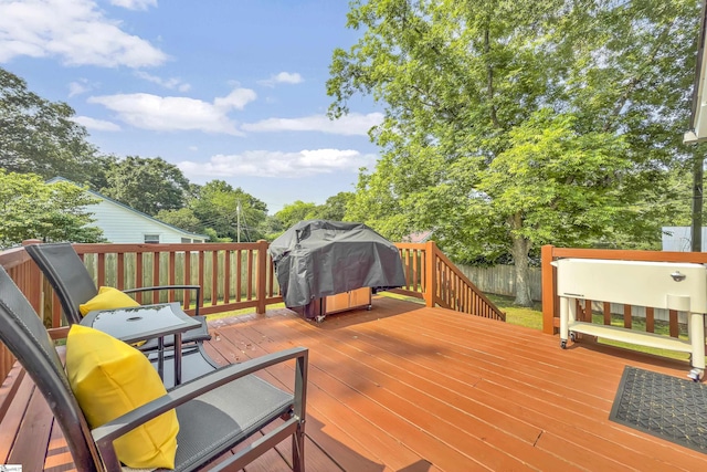 316 W Blue Ridge St, Pendleton, SC 29670 - wooden deck with a fenced backyard