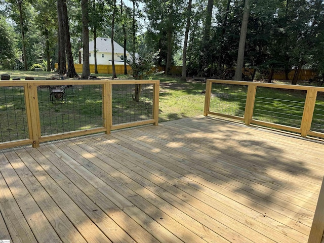 111 Firethorne Ct, Greer, SC 29650 - wooden terrace featuring view of wooded area