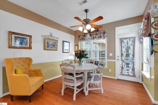 532 Cardinal Woods Way, Easley, SC 29642 - dining room with a ceiling fan, wood finished floors, healthy amount of natural light, and baseboards