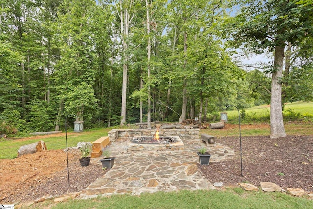 105 Tall Oaks Ct, Easley, SC 29642 - view of yard featuring a fire pit