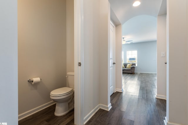 249 Samuel St, Pendleton, SC 29670 - bathroom featuring toilet, wood finished floors, and baseboards