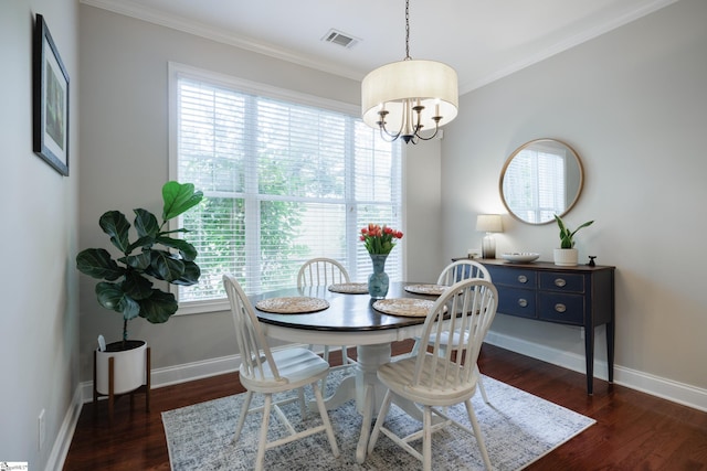 19 Edge Ct Unit A, Greenville, SC 29609 - dining area with a chandelier, wood finished floors, baseboards, and crown molding