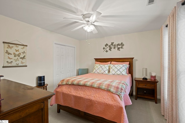 4 Jester Ct, Simpsonville, SC 29681 - bedroom featuring light colored carpet, a closet, and ceiling fan