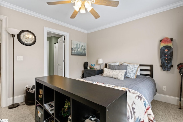 5 Fife Ct, Simpsonville, SC 29681 - carpeted bedroom featuring crown molding, baseboards, and ceiling fan