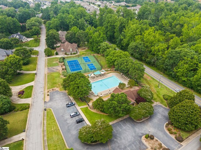 5 Fife Ct, Simpsonville, SC 29681 - drone / aerial view of a pool