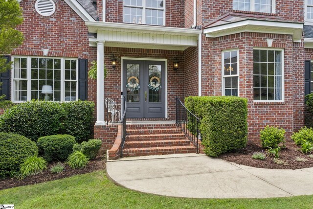 5 Fife Ct, Simpsonville, SC 29681 - entrance to property with french doors and brick siding