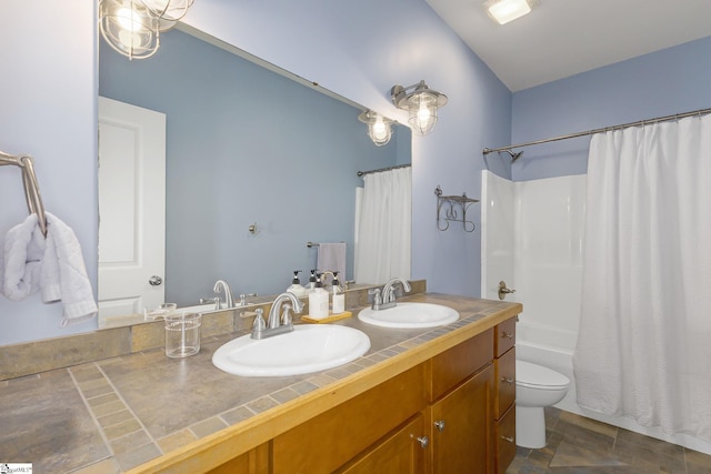 6 Terrapin Trl, Taylors, SC 29687 - full bath with double vanity, shower / bathtub combination with curtain, and toilet
