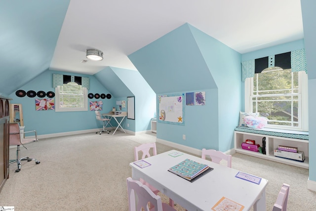 6 Terrapin Trl, Taylors, SC 29687 - rec room featuring carpet flooring, vaulted ceiling, and baseboards