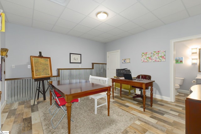 6 Terrapin Trl, Taylors, SC 29687 - office area featuring light wood-style floors, a paneled ceiling, and baseboards
