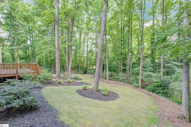 6 Terrapin Trl, Taylors, SC 29687 - view of yard with a deck and a wooded view