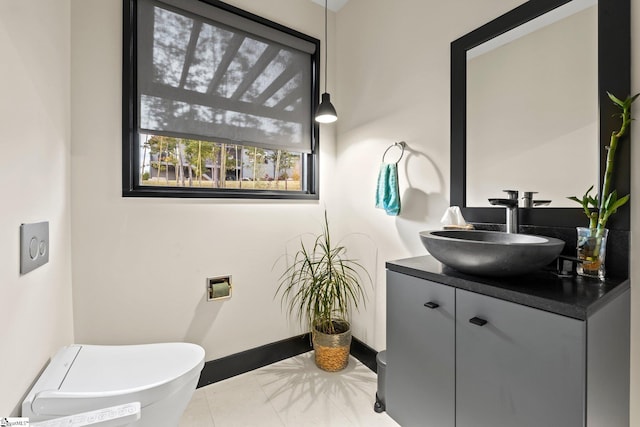 128 Sanctuary Ln, Taylors, SC 29687 - bathroom with vanity, toilet, and baseboards