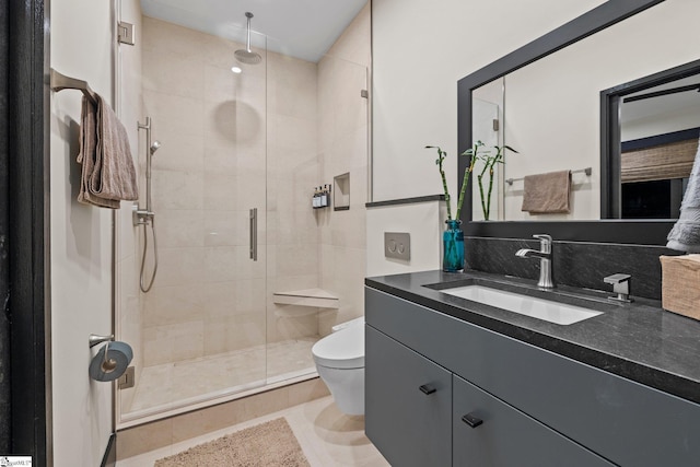 128 Sanctuary Ln, Taylors, SC 29687 - full bath featuring vanity, toilet, and a stall shower