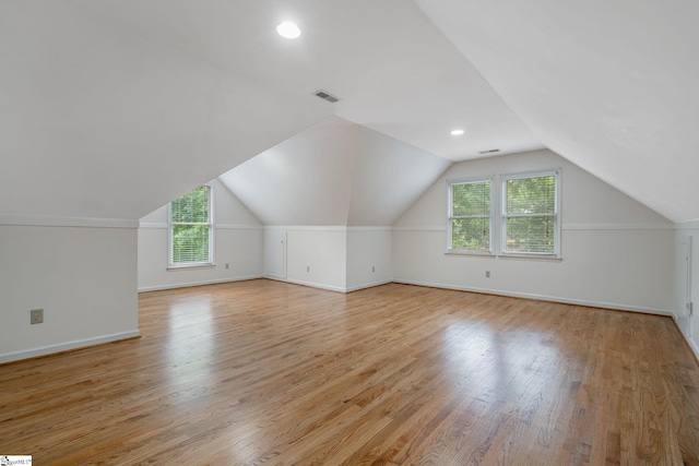 119 Circle Slope Dr, Simpsonville, SC 29681 - additional living space featuring light wood finished floors, vaulted ceiling, and baseboards