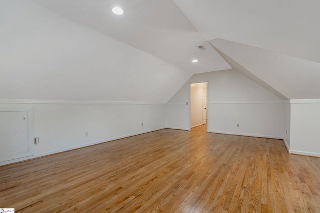 119 Circle Slope Dr, Simpsonville, SC 29681 - additional living space with vaulted ceiling, baseboards, light wood-style floors, and recessed lighting