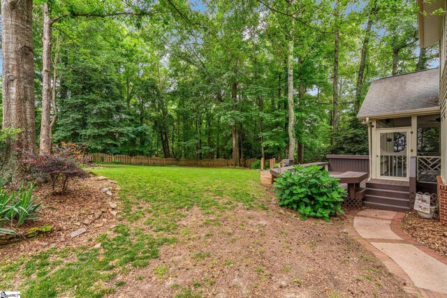 119 Circle Slope Dr, Simpsonville, SC 29681 - view of yard featuring a deck