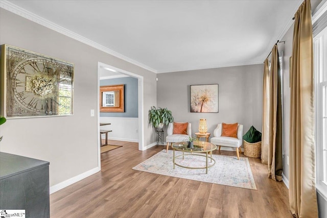 16 Chariot Ln, Simpsonville, SC 29681 - sitting room featuring wood finished floors, baseboards, and ornamental molding