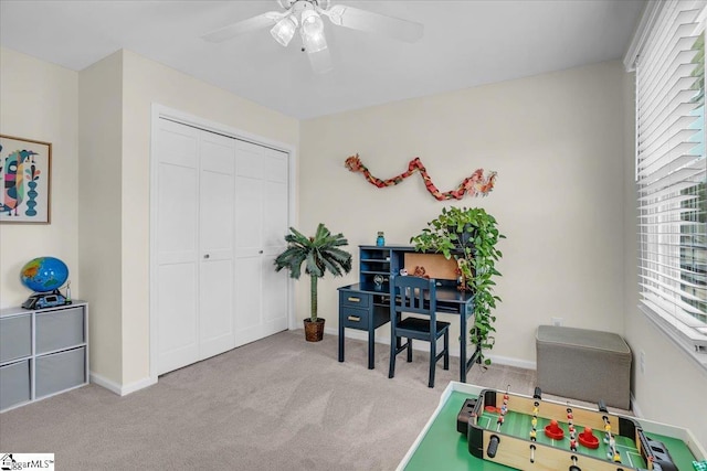 16 Chariot Ln, Simpsonville, SC 29681 - playroom featuring plenty of natural light, a ceiling fan, carpet flooring, and baseboards