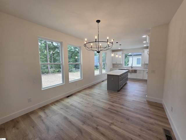 2014 Driftwood Way, Anderson, SC 29625 - dining room with baseboards, a chandelier, wood finished floors, and recessed lighting