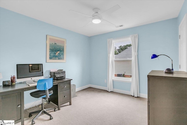 30 Chalice Hill Ln, Travelers Rest, SC 29690 - carpeted home office featuring ceiling fan and baseboards