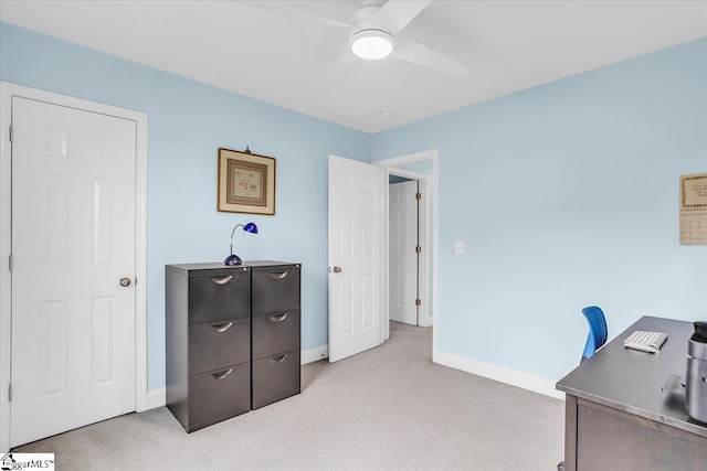 30 Chalice Hill Ln, Travelers Rest, SC 29690 - office space with light carpet, a ceiling fan, and baseboards